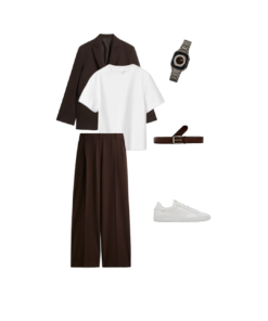 MS008 - Blazer nâu Chocolate & Quần tây Wide-straight