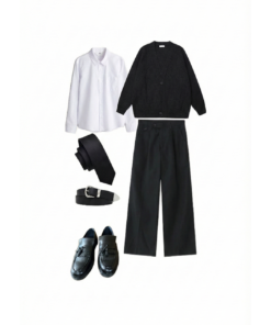 MS007 - Cardigan Relaxed & Quần tây Wide-straight